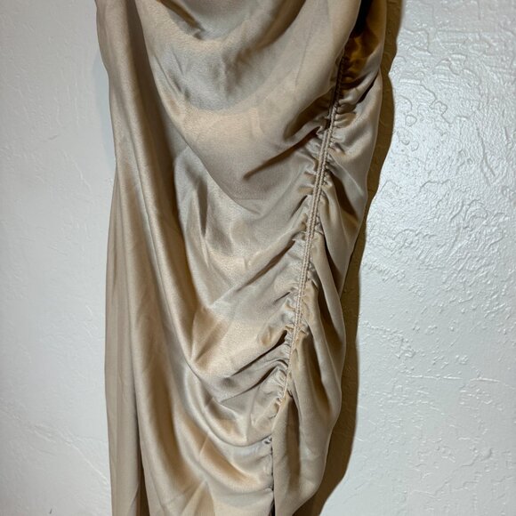 BHLDN Jennings Ruched Maxi Dress Size 14‎ NEW WITH TAG champagne - Picture 6 of 9